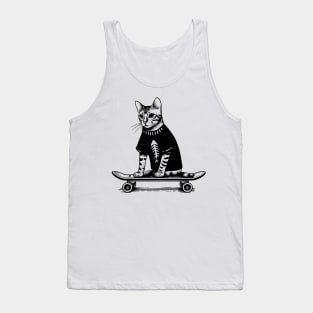 Skateboard Cat Tank Top